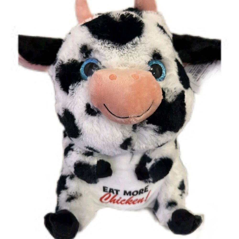 Nanco Plush Cow Eat More Chicken Small Size Stuffed Animal With Tag